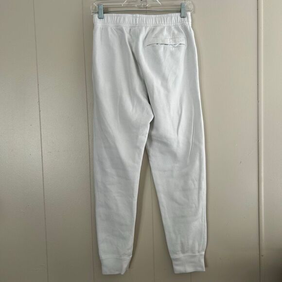 Nike Club Fleece Joggers Womens Small White Sweatpants Embroidered Swoosh - flaw - Picture 3 of 13